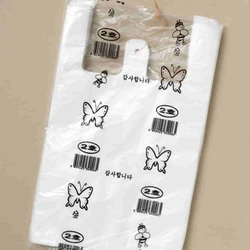 흰색 분리수거 200p 2호 업소용 비닐봉투 마트봉투 포장용기 분리수거비닐 비닐백 손잡이봉투 비닐팩 롤백