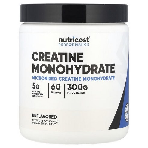 Nutricost 운동 능력 크레아틴 일수화물 무맛 300g(10.7oz) NCS-57186