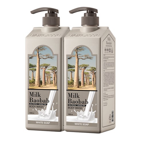 밀크바오밥 바디워시 화이트솝향, 1000ml, 2개