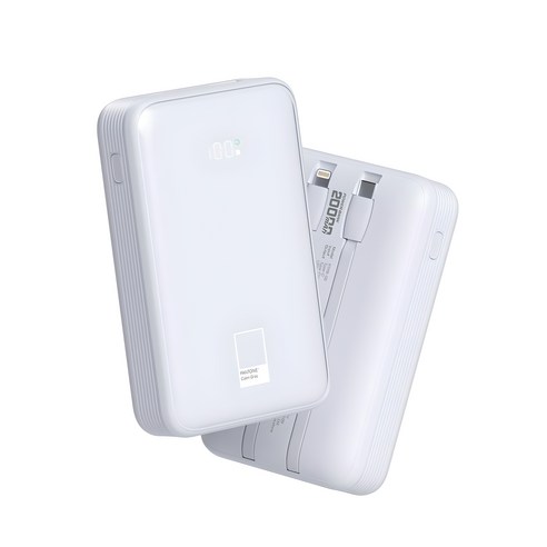 팬톤 22.5W PD 고속충전 빌트인 케이블 보조배터리 20000mAh, Calm Gray
