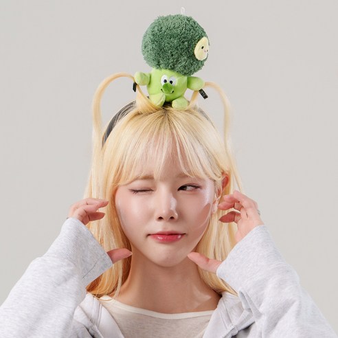 말랑마쥬 인싸템 캐릭터 파티 머리띠, 1개, 브로콜리