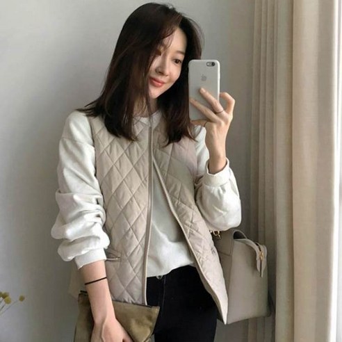 [레티고] 다이아몬드 퀄팅 집업 경량 조끼