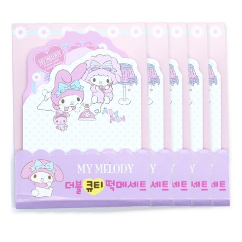 산리오 캐릭터즈 다이컷 점착메모지 1세트(5입), 퍼플마이멜로디