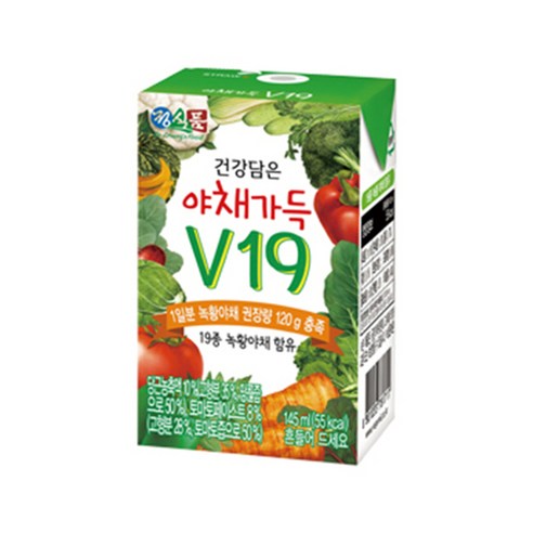 정식품 베지밀 야채가득 V19, 145ml 24팩 + 포켓티슈 24개 증정 
생수/음료