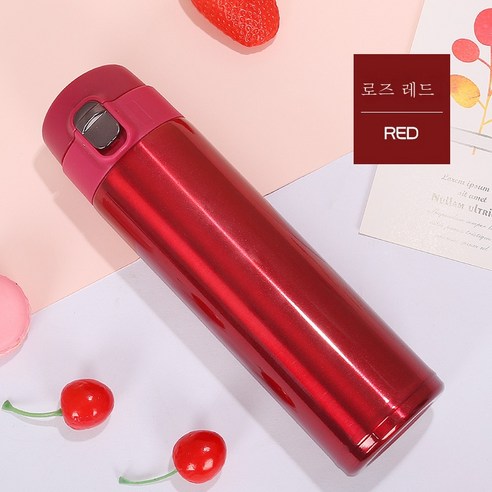 ZZJJC 아이디어 보온병 아이디어 텀블러 아웃도어 보온병, 붉은색, 500ml