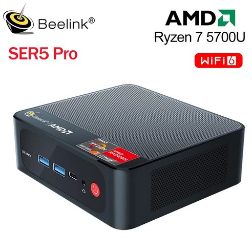 초고성능 미니PC 게임용 2023 Beelink SER5 Pro Ryzen7 5700U 미니 PC DDR4 32GB SSD 500GB NVME 와이파이 6 데스크 컴퓨터 VS Ma, 없음, 없음, 6)SER5 Pro  16G1T  AMD 5700UEU Best Top5