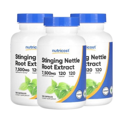 Nutricost StingingNettle 쐐기풀뿌리 7500mg 120캡슐 3개