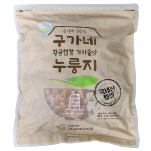 구가네식품 황금햅쌀 가마솥맛 누룽지, 600g, 6개