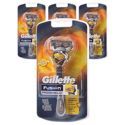 질레트 Gillette 퓨전 프로실드 면도기+면도날, 1개, 4개