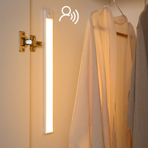 사는잼 충전식 LED 무선 동작감지 직부등 베란다 현관 센서등 C타입 60cm, 2개, 실버(3가지 색변환)