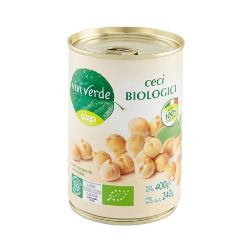 COOP 비비베르데 이탈리아 유기농 병아리콩(칙피) 400g 무첨가물 Non GMO, 400g x 3개, 3개