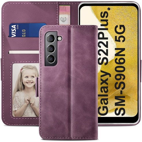 삼성 갤럭시 S22 플러스 울트라 5G 지갑형 카드수납 다이어리 휴대폰리 케이스 S22 plus ultra Leather wallet case 적용+지문인식 보호필름 증정 풀세트