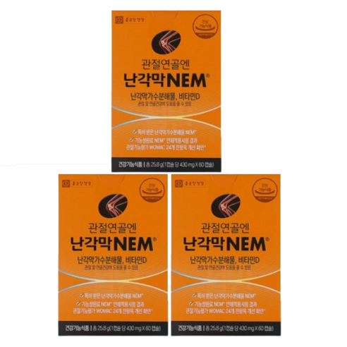 관절연골엔 난각막NEM, 60정, 3개