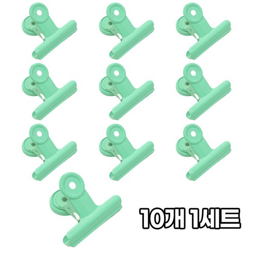자석 컬러 집게 냉장고 마그넷 홀더 클립 10개 세트, 민트