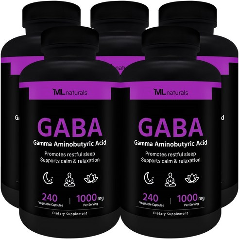 [미국빠른직구] 신제품 마이라이프 내추럴스 가바 1000mg, 5개, 240정