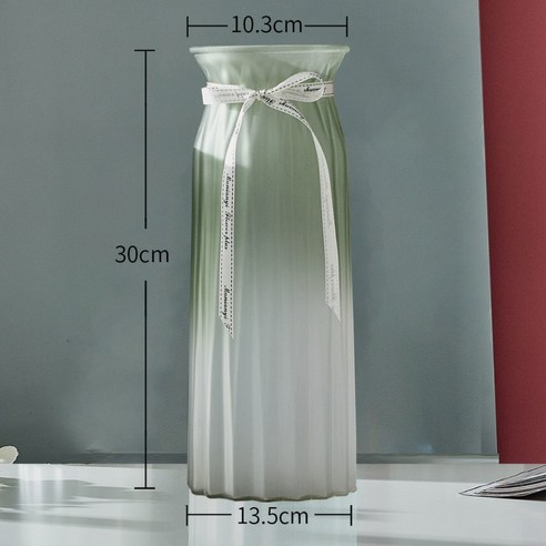 DFMEI 꽃병. 화병.Vase.--심플 유리 꽃병 투명 아이디어 드라이 플라워 거실 세팅입니다.가정용 용기입니다, DFMEI.30 배 모래 [녹색 모래] 젖빛 공예 +