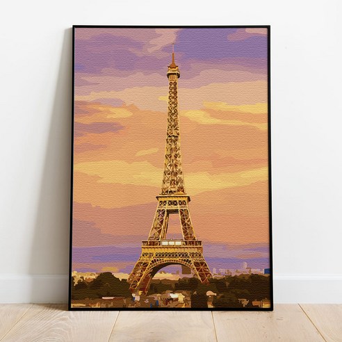 플레이어바웃 DIY 명화 그리기 세트 40 x 50 cm, 노을과 에펠탑 (MG037), 1개