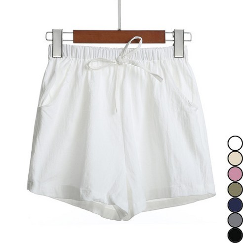 편안함과 스타일을 겸비한 멋나비 여성 린넨 밴딩 3부 숏 팬츠