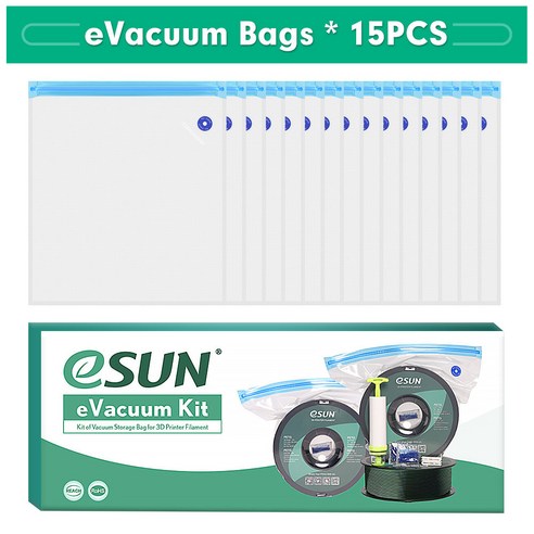 prepara EVAK 커피 컴팩 진공밀폐용기 스몰 468m, 혼합색상, 1개 vacuum펜 12 ESUN 3D 인쇄 실크 PLA PETG TPU 필라멘트 보관 가방 키트 밀봉 진공 유지 프린터 스풀용 습기 방지, 03 15Pcs Vacuum Bag