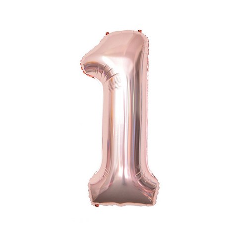 생일파티 숫자풍선1 65cm, 1개, 로드골드