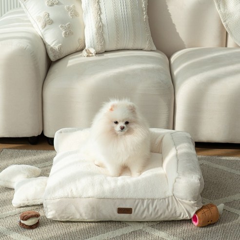펫테일 강아지 은나노 리저브 방석 쿠션 침대 쇼파, 네추럴 베이지 L