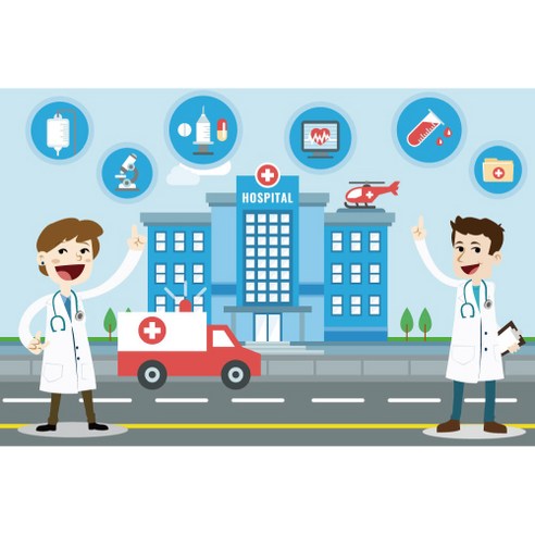 직업 역할 놀이 포토 배경 현수막, 001 병원놀이 505
