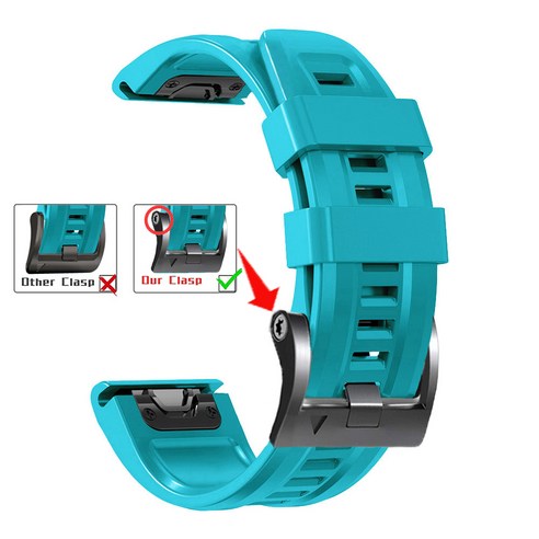 때문에 Garmin Descent G1 Mk1 Mk2 Mk2i 스트랩 Quick Fit 22mm 26mm 고품질 실리콘 손목대 가민 시계대, #9