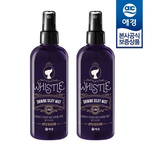 애경 휘슬 샤이닝 실키 애견 미스트 250ml x2개, 애견 미스트 250ml x2