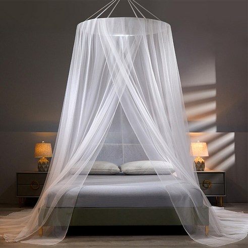 [RichMagic] 침대 캐노피 침대에 모기장 Baldachin 캠핑 텐트 구충제 텐트 곤충 커튼 침대 그물, 1.0m(3.3피트)침대, White