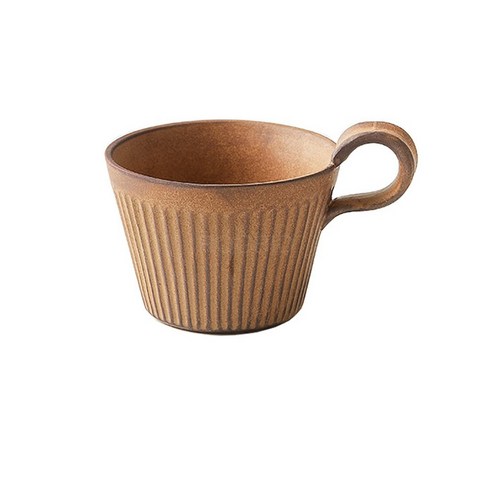 ROGBID 수제 세라믹 커피 머그잔 레트로 스타일 도자기 컵, A_320ML