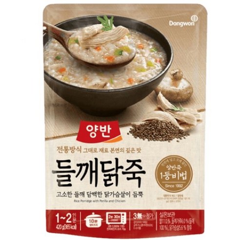 동원 양반죽 파우치죽 들깨닭죽 420g 4개