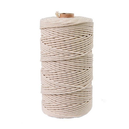 Kadapar 1mm 100m 코튼 트위스트 꼰 코드 로프 홈 텍스타일 액세서리 Cotton Twine String Drawstrings 원예 스크랩북, 1개, 크림 화이트 1 mm 100 미터