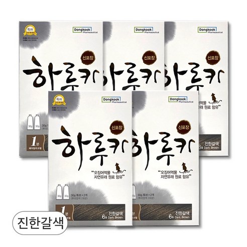 동국제약 하루카 1분 헤어칼라 염색약 약국용 염색약, 6호 진한갈색, 1개