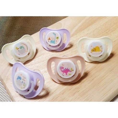 아이앤비 디노 야광 쪽쪽이 노리개젖꼭지 2종 세트, 2단계, 러블리퍼플, 스위트아이보리, 1세트