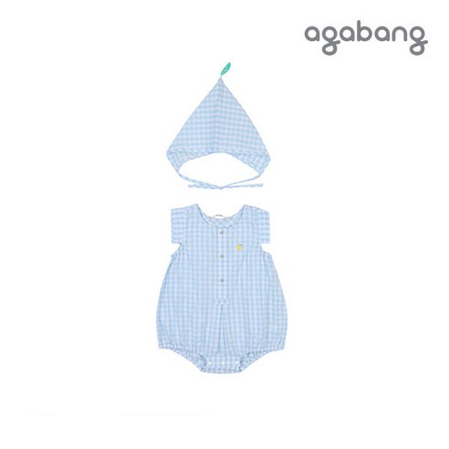 [아가방 23여름]멜체크바디수트(모자)(BLUE)_01Q32790242