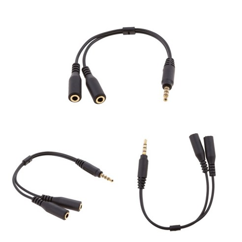 3 조각 3.5mm 스플리터 마이크 및 오디오 남성-여성 어댑터 PS4 Xbox PC, 블랙, 19.5cm, 설명