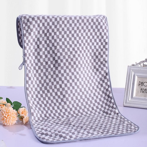 ZZJJC 코랄 타월 극세사 타월 드라이물수건, 75*35cm 【카드지], 체크그레이