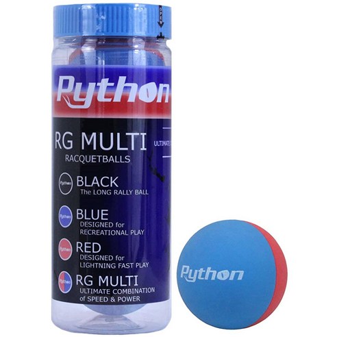 PythonRacquetball Python 3 Ball Can RG 멀티 컬러.. 정품보장, Red/Blue