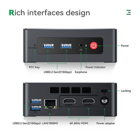 asrockdeskmini TRIGKEY듀얼스크린미니PC 윈도우11프로 N95 8GB WiFi5BT4.2 N100 6DDR4SSD 4K지지대, 02N10016G500G_01EU Best Top5