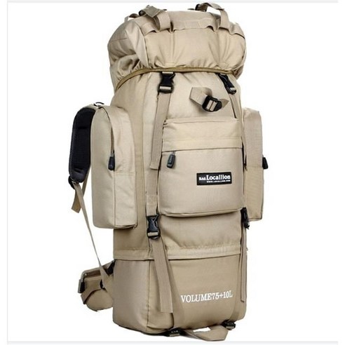 80L 야외 등산 가방 대용량 배낭 남성 배낭 스포츠 가방 여행 수하물 가방 백패커 텐트 가방, 진흙색