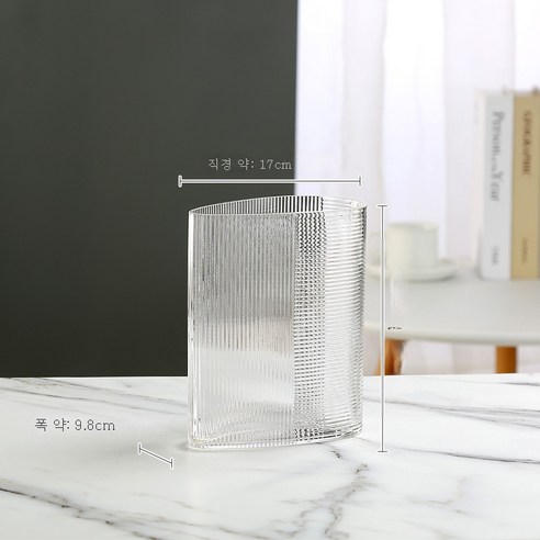 DFMEI huaheng 신상품 아이디어 럭셔리 글라스 꽃병 거실 유리 꽃꽂이 현대 현관 티테이블 진열대건, DFMEI 20-1204투명