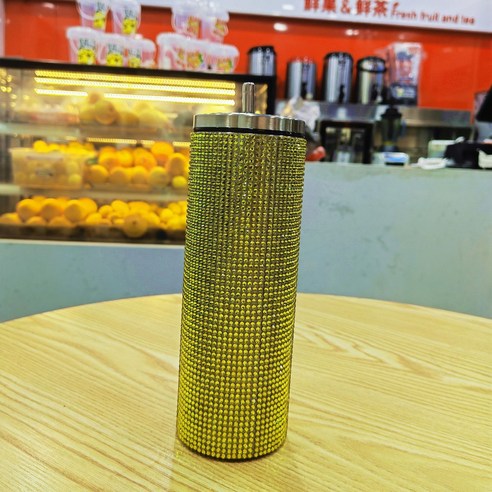 ZZJJC 아이디어 보온병 아이디어 텀블러 아웃도어 보온병, 골드 큐빅, 20oz