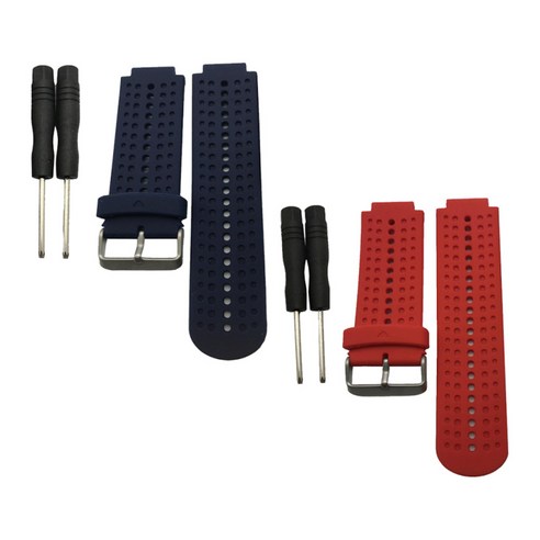 Garmin 포어 러너 용 실리콘 시계 밴드 교체 220 230 235 620 630, 레드 블랙, 설명