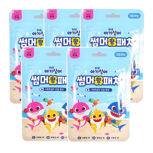 핑크퐁 썸머향패치 18매입, 5개, 혼합색상