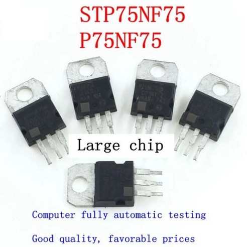 트랜지스터 MOSFET N-CH STP75NF75 STP75N75 P75NF75 75NF75 75N75 80A 75V 300W TO-220-3 1 로트 당 10개, 75NF75