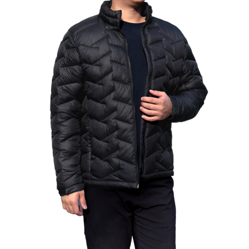 기능적인 디자인과 경량 소재로 따뜻한 보온성을 제공하는 남성용 경량 웰론 퀼팅 패딩 자켓