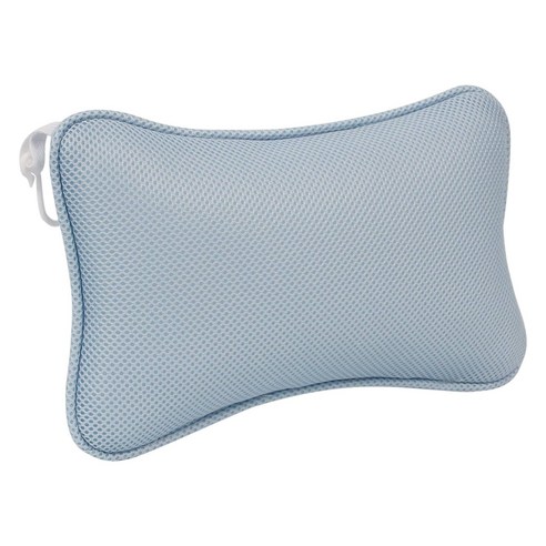 3D 메쉬 스파 목 뒤로 욕실에 대한 흡입 컵 미끄럼 방지 쿠션 욕조 스파 베개와 욕조 머리 받침 베개 (블루), 보여진 바와 같이, 하나