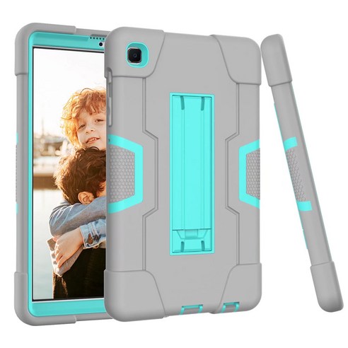 삼 성 갤 럭 시 탭 A7 라이트 2021 SM T220 T225 방진 안전 태 블 릿 PC 케이스, Grey+Aqua