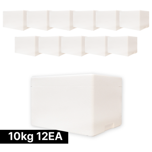 아이스박스 냉동식품 택배 스티로폼박스 10호, 12개, 흰색 10kg