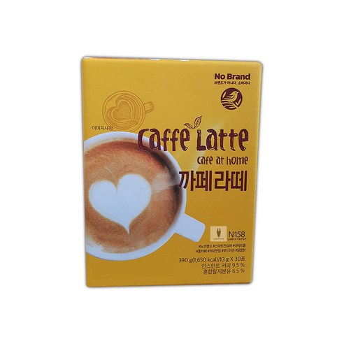 노브랜드 커피스틱 카페라떼 13g 30개입 홈카페 부드럽고 달콤한 커피, 30입, 1개, 390g